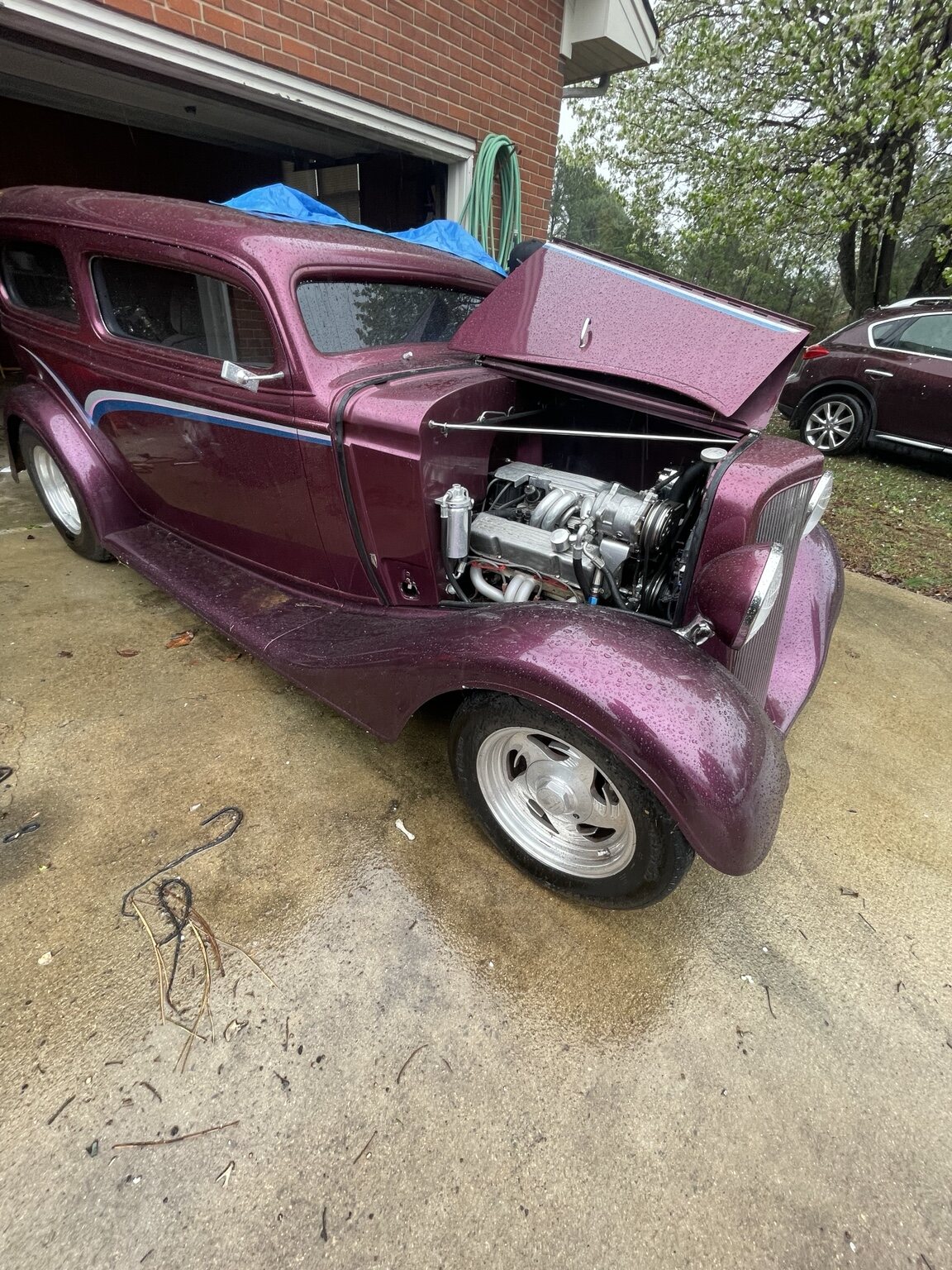 Mobile service on a custom classic car