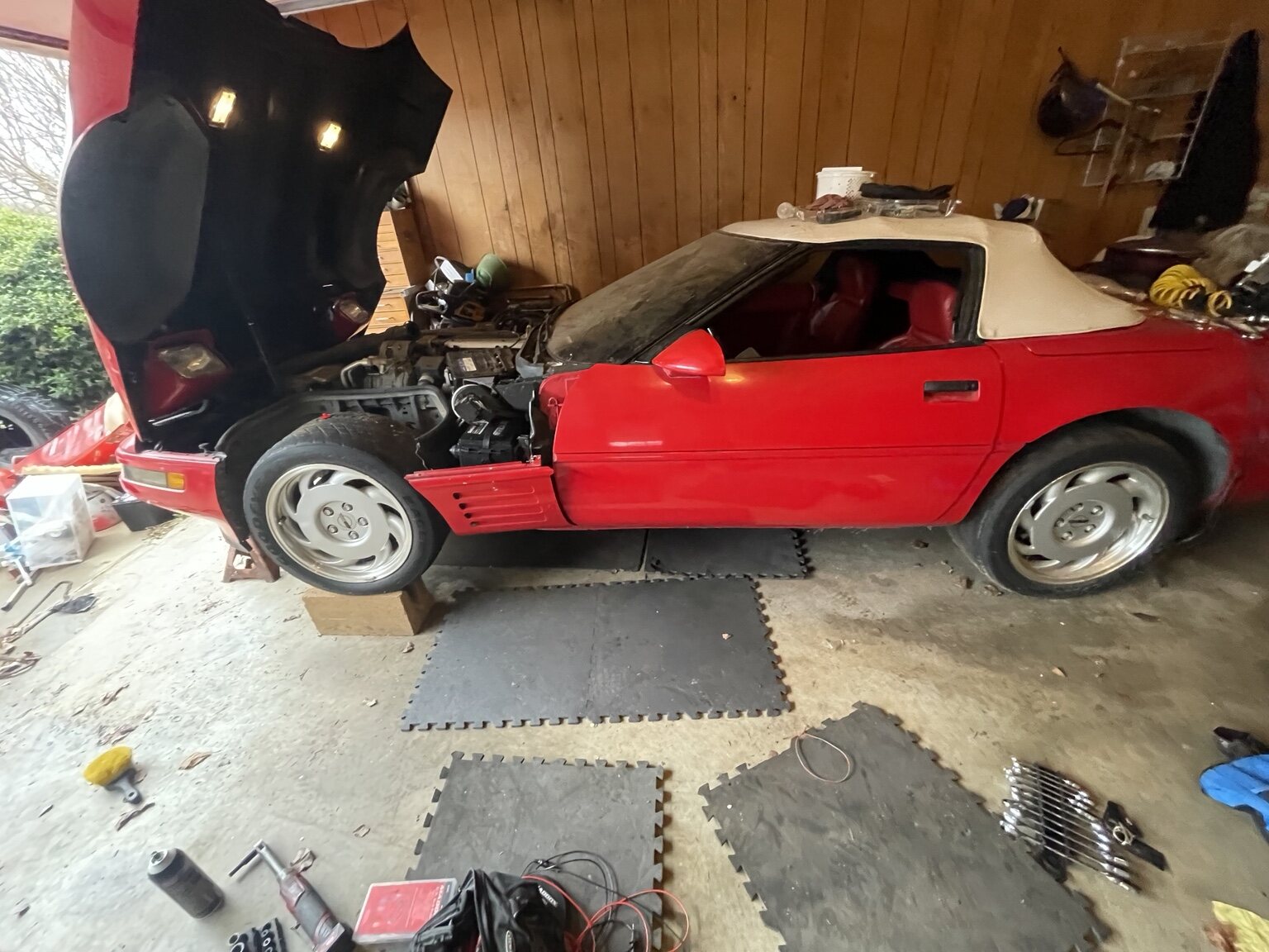 Engine repair on a Chevrolet Corvette