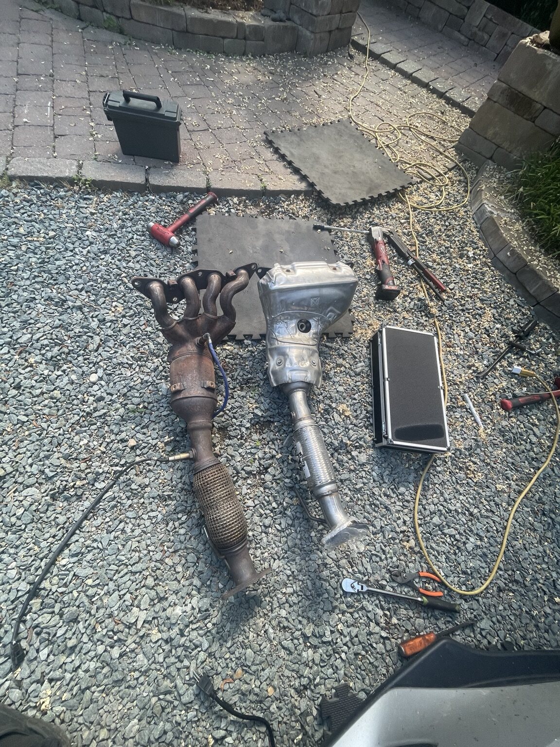 Exhaust manifold and catalytic converter replacement