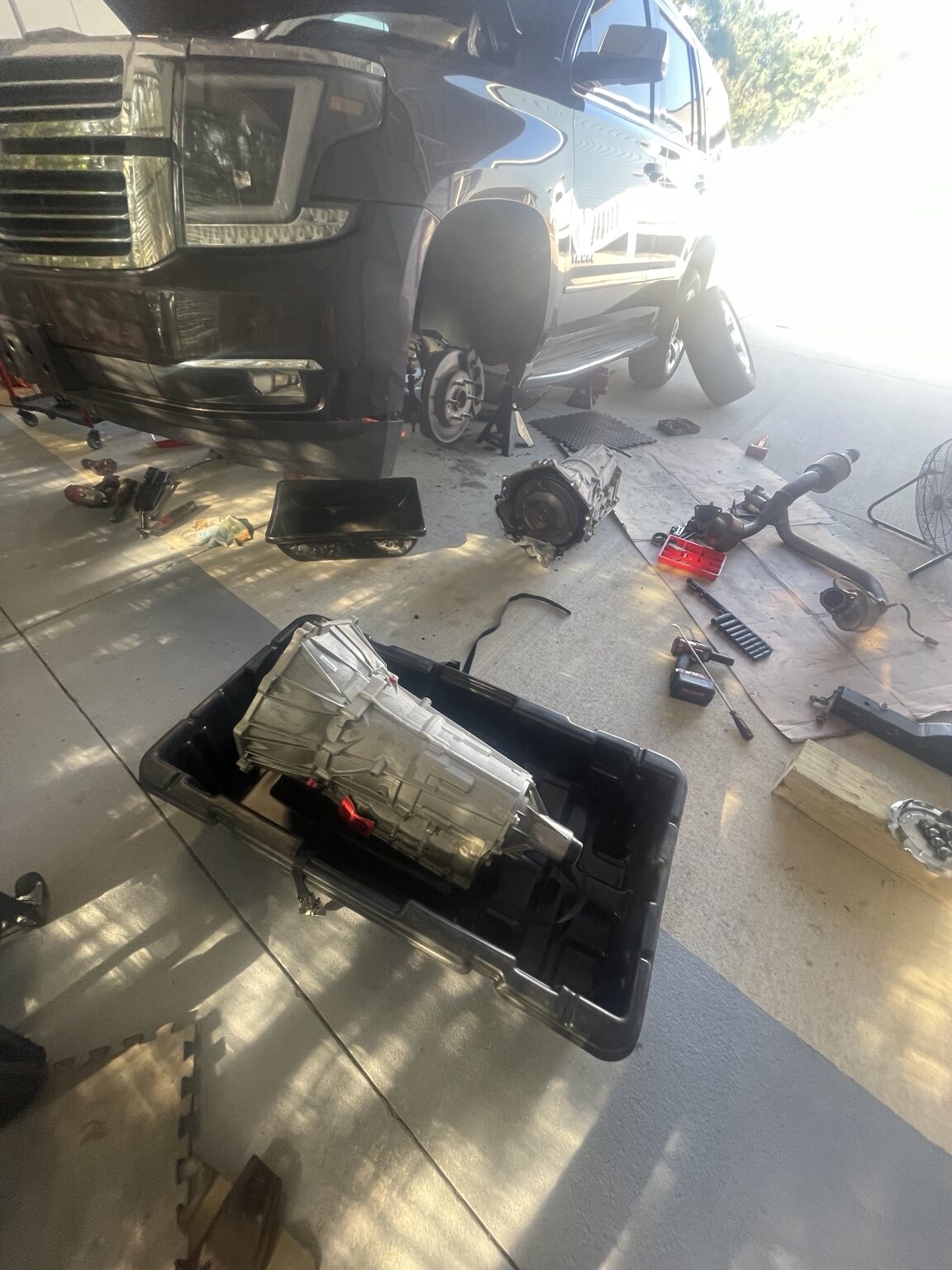 Transmission replacement on a Chevrolet truck
